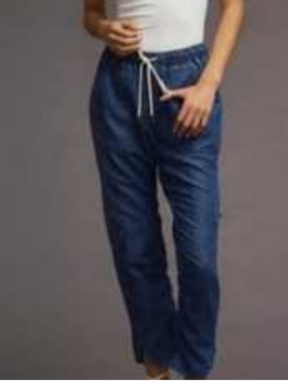 Pilcro The Cottage Indigo Drawstring Cargo Utility Jeans